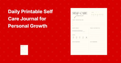 Daily Printable Self Care Journal for Personal Growth